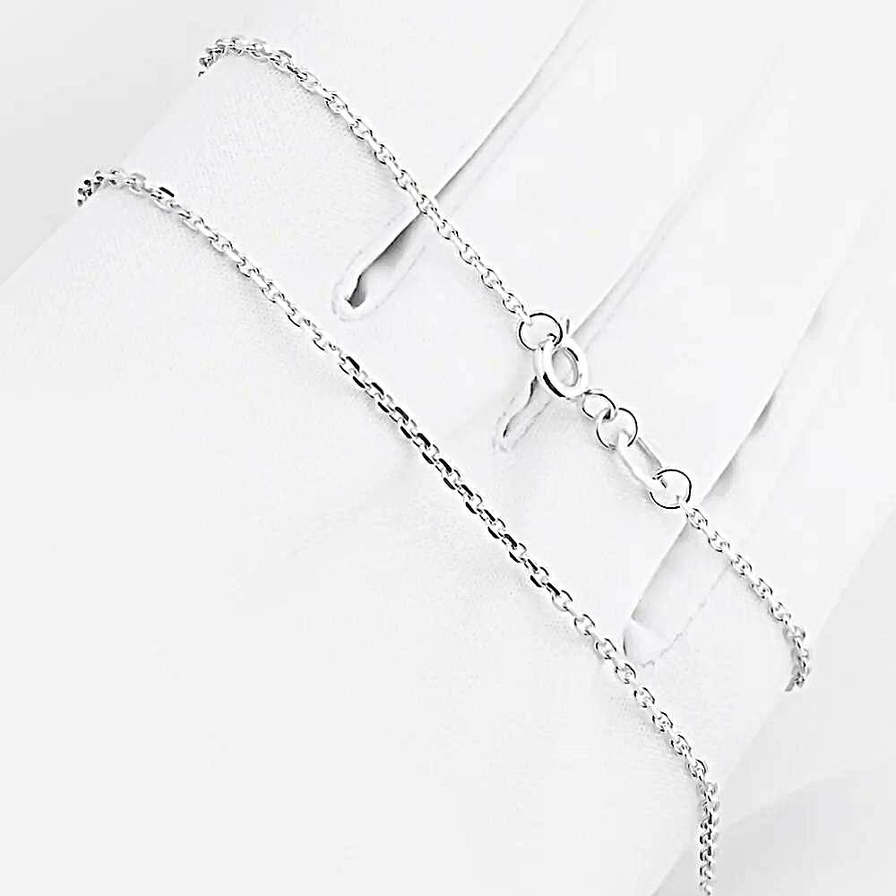 Цепь якорь из белого золота 585 пробы