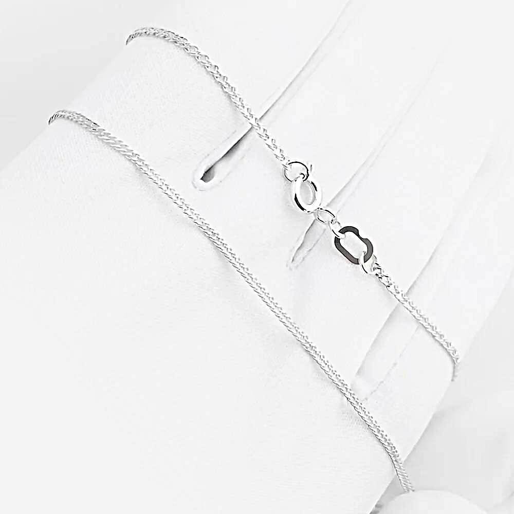 Цепь ромб двойной из белого золота 585 пробы