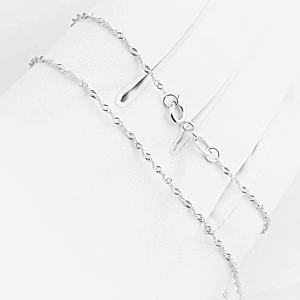 Цепь сингапур из белого золота 585 пробы