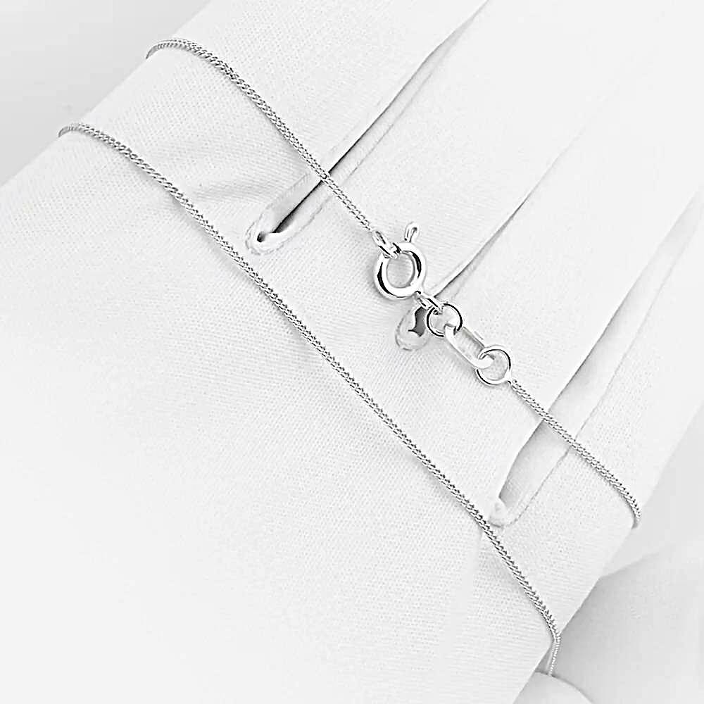 Цепь панцирь из белого золота 585 пробы