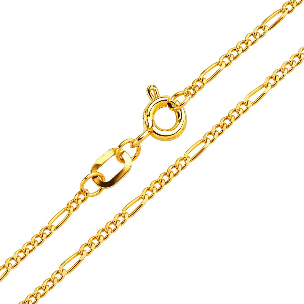 Цепь фигаро из красного золота 375 пробы