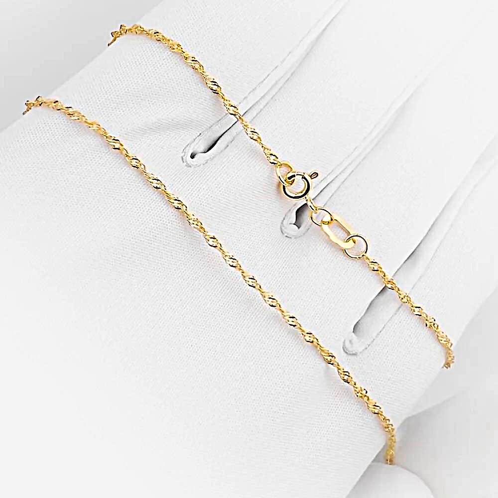 Цепь сингапур из красного золота 375 пробы