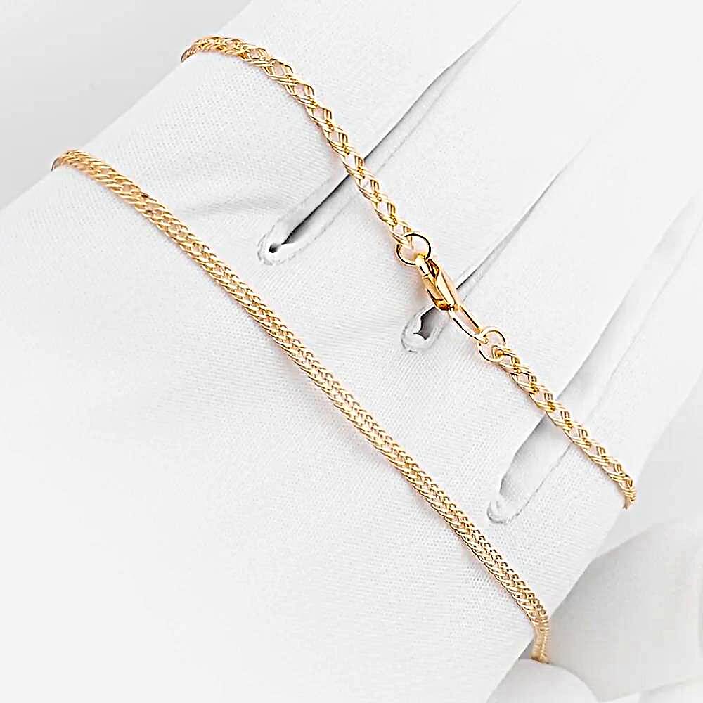 Цепь ромб тройной из красного золота 375 пробы