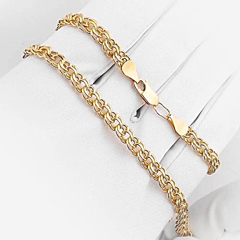 Цепь бисмарк из красного золота 585 пробы