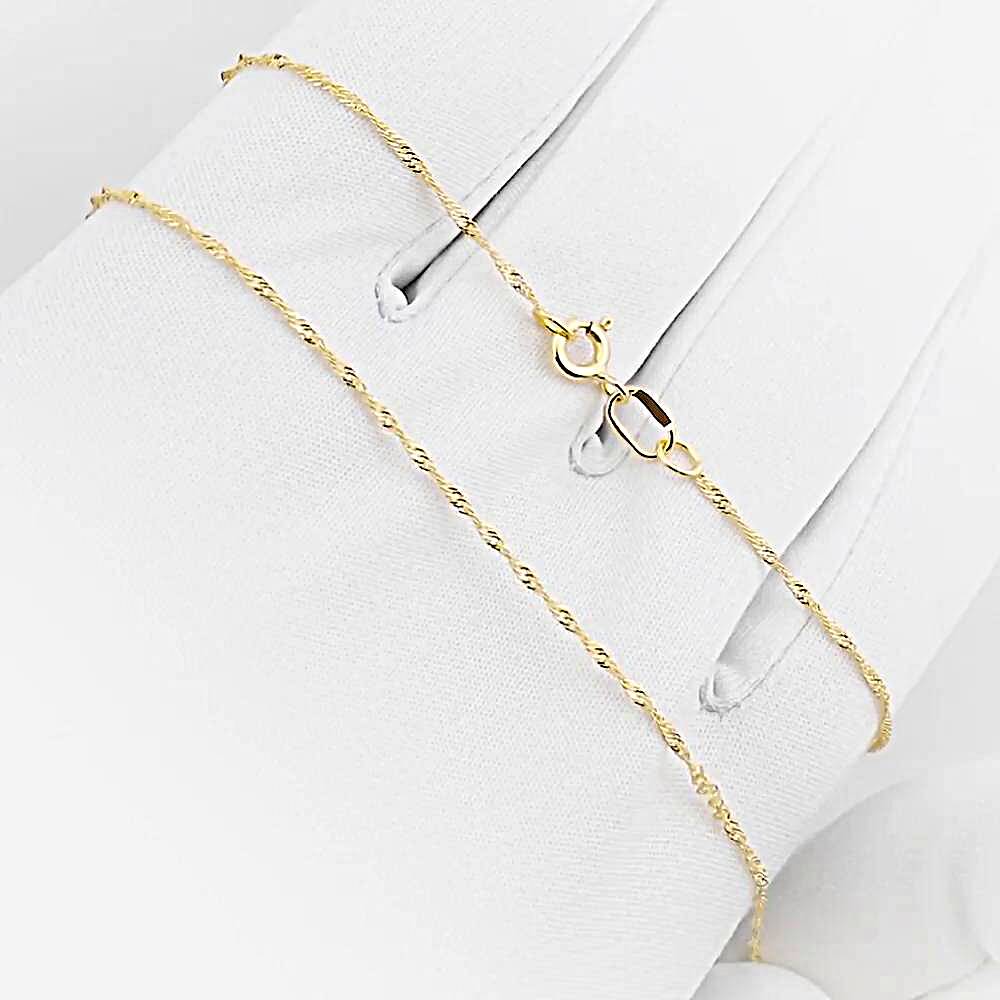 Цепь сингапур из желтого золота 585 пробы