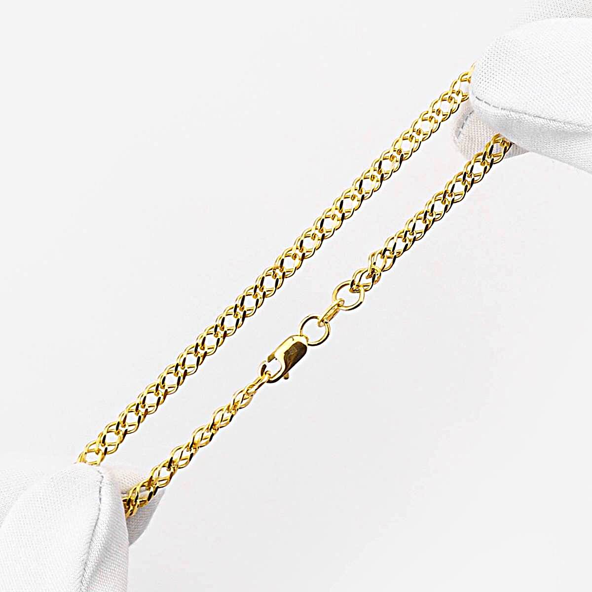 Браслет ромб двойной из желтого золота 585 пробы 1