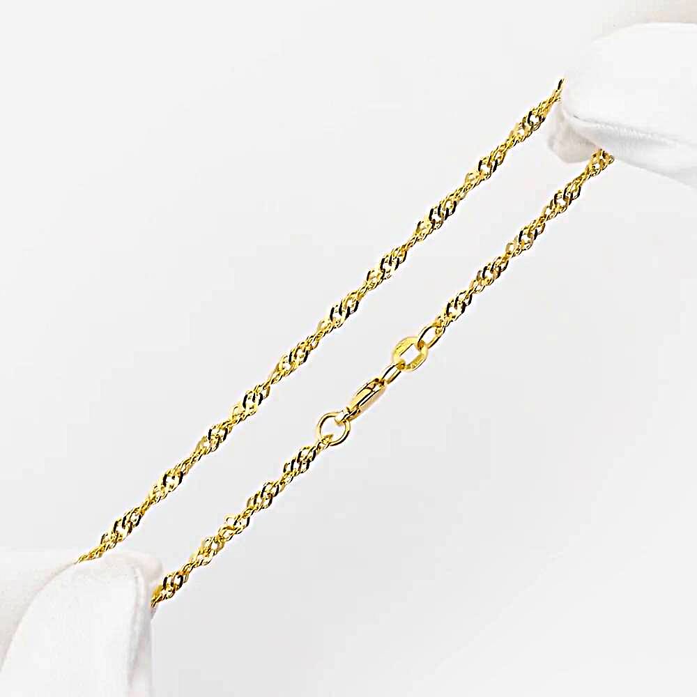 Золотой браслет, плетение сингапур 1