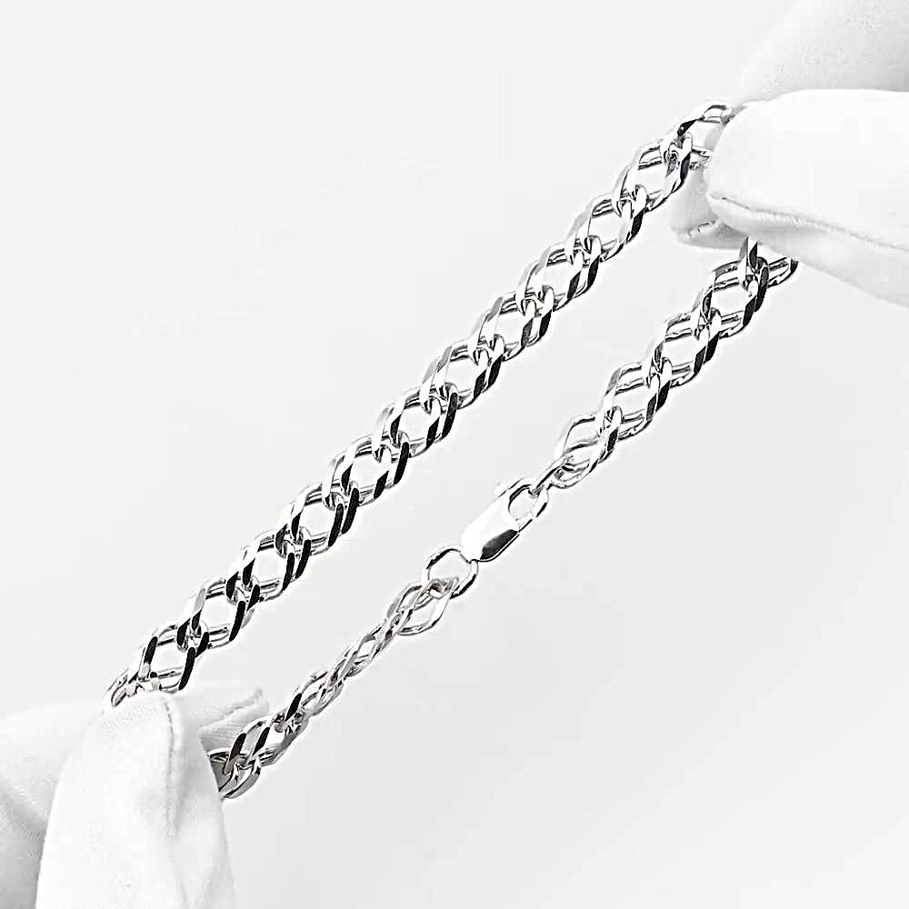 Золотой браслет, плетение ромб двойной 1