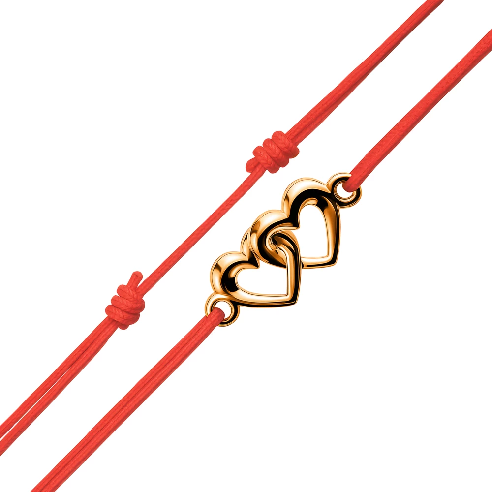 Браслет нить из красного золота 585 пробы