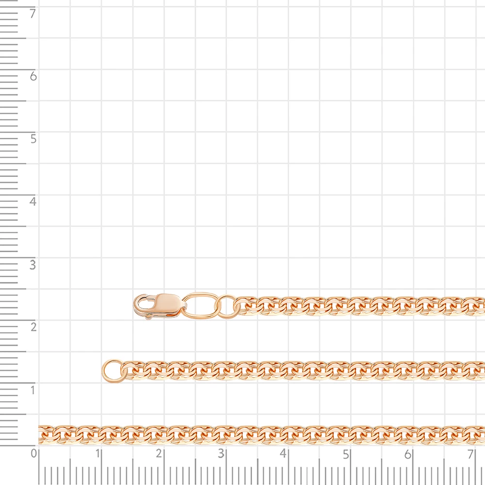 Браслет бисмарк из красного золота 585 пробы
