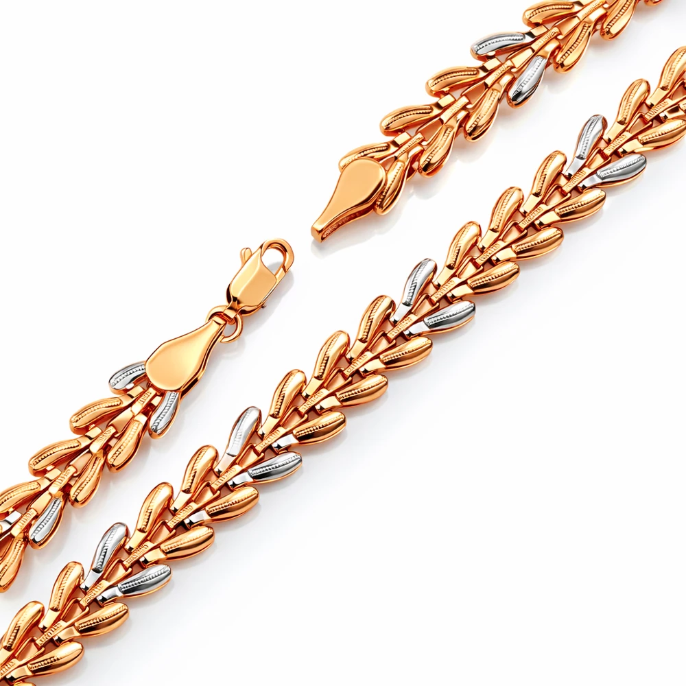 Браслет штампованный из красного золота 585 пробы