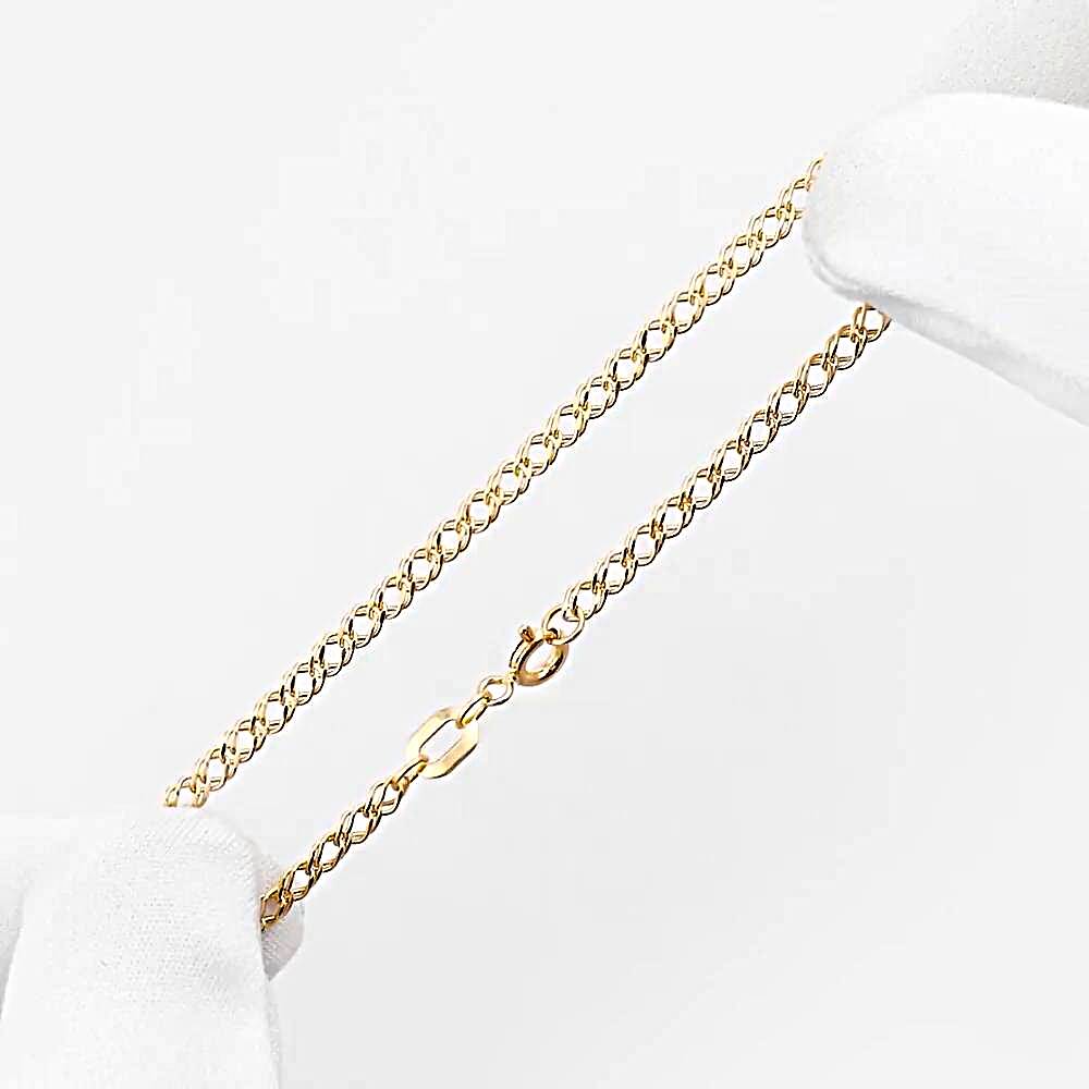 Браслет ромб двойной из красного золота 585 пробы