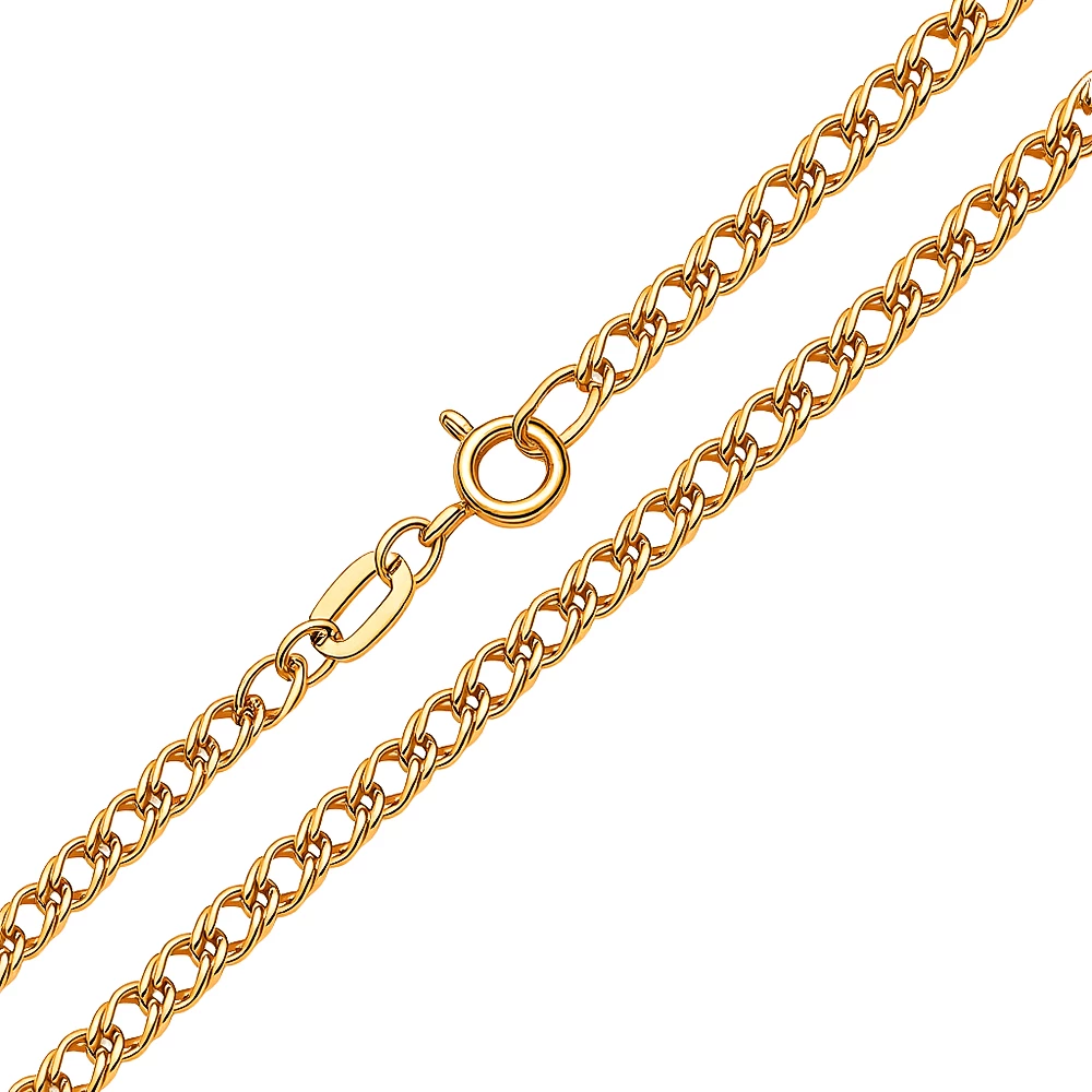 Браслет ромб двойной из красного золота 585 пробы