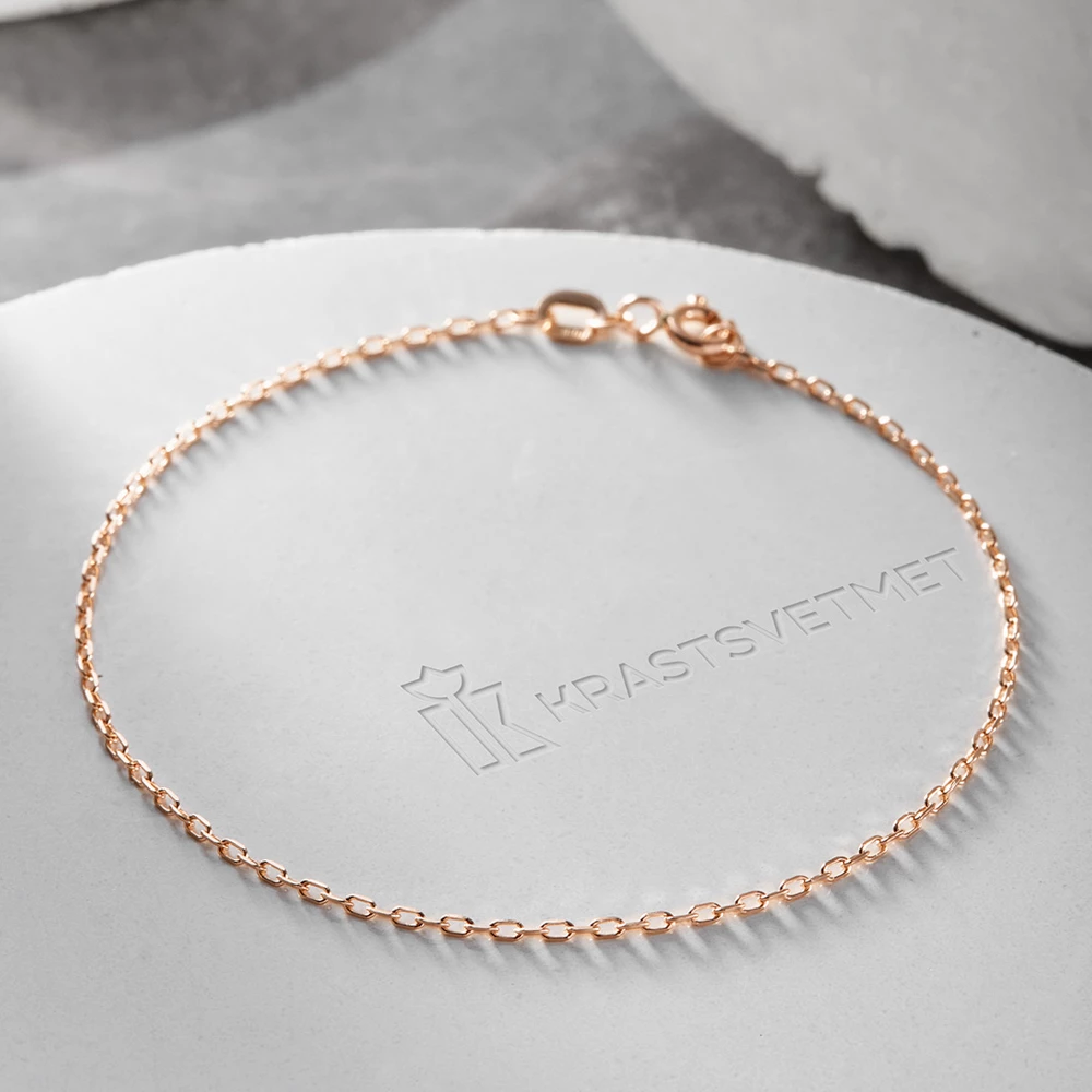 Браслет якорь из красного золота 585 пробы