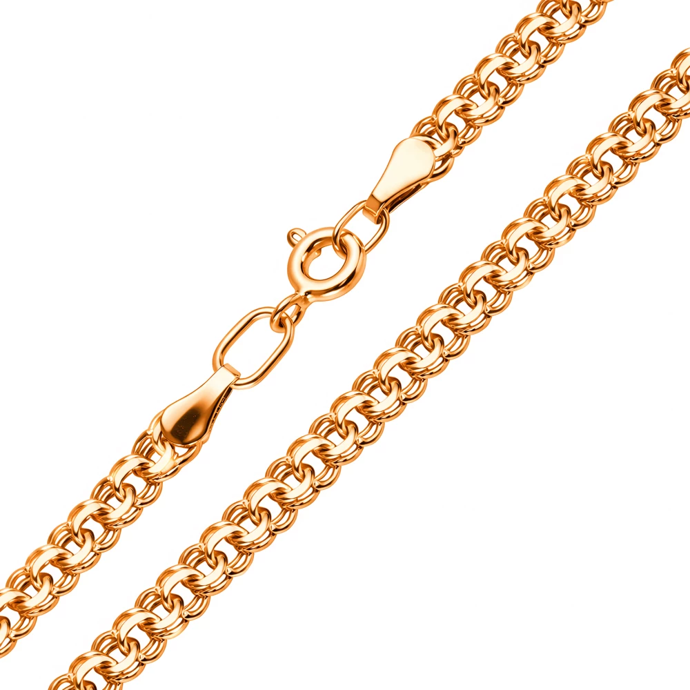 Браслет бисмарк из красного золота 585 пробы