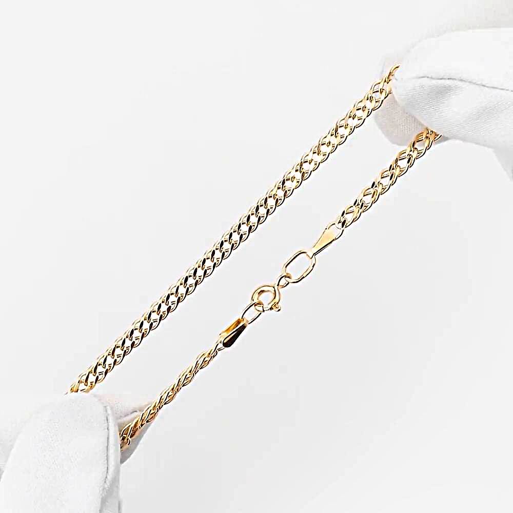 Браслет ромб двойной из красного золота 585 пробы 1