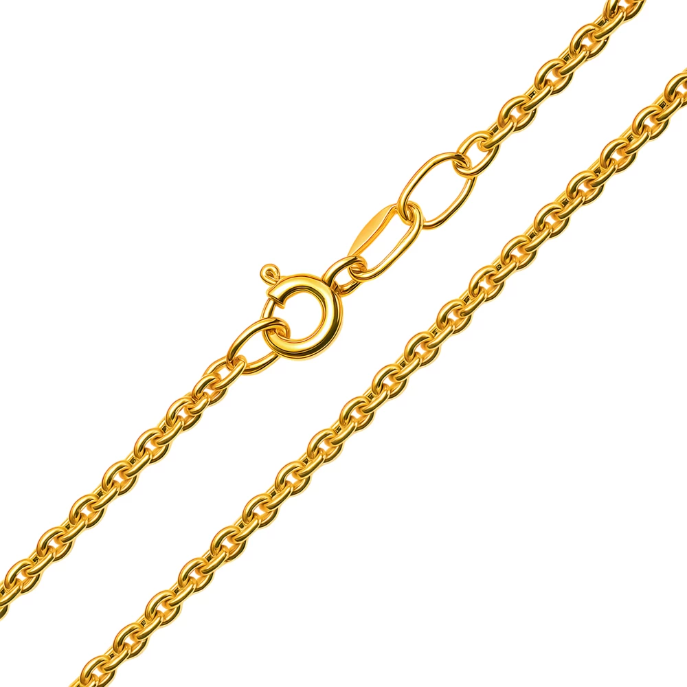 Браслет якорь плоский из красного золота 585 пробы