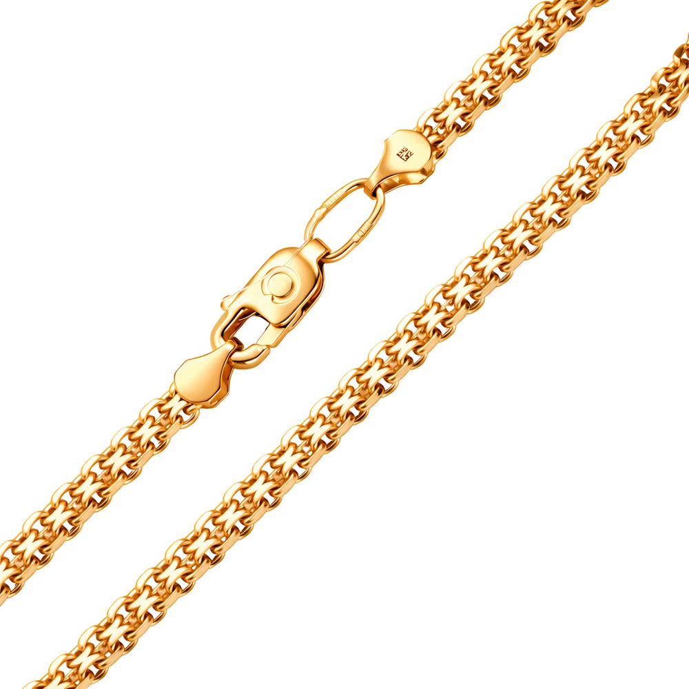 Браслет дорожка 2 из красного золота 585 пробы