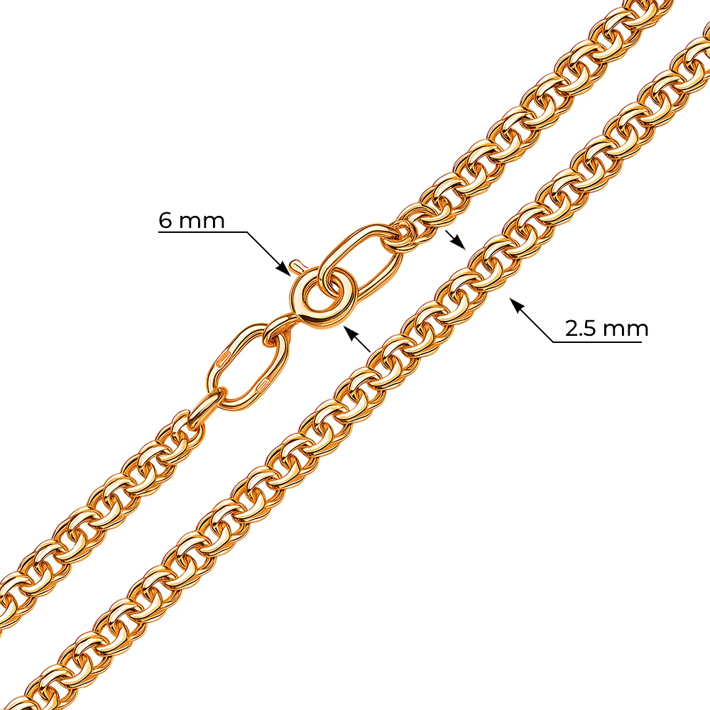 Браслет бисмарк из красного золота 585 пробы
