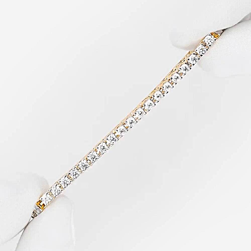 Браслет с фианитами из красного золота 585 пробы