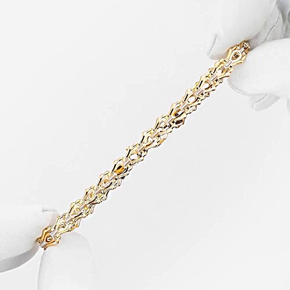 Браслет штампованный из красного золота 585 пробы