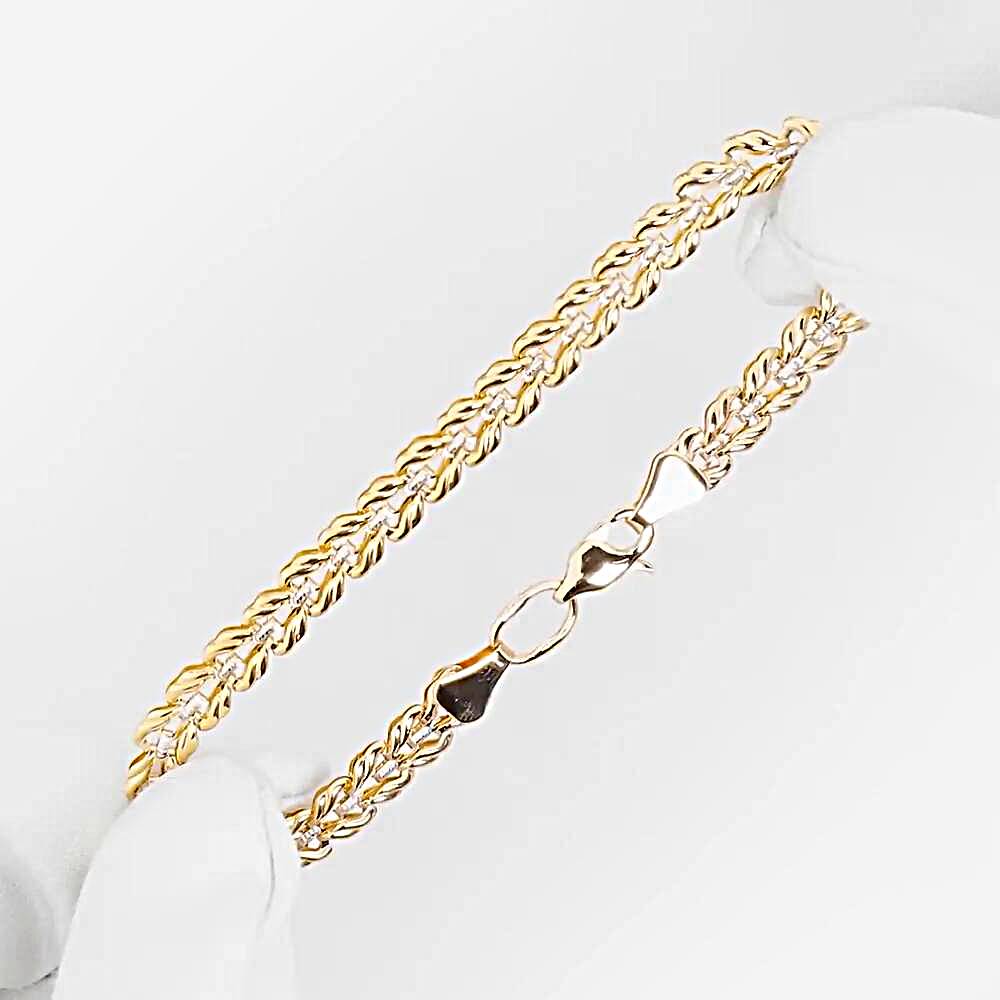 Браслет штампованный из красного золота 585 пробы