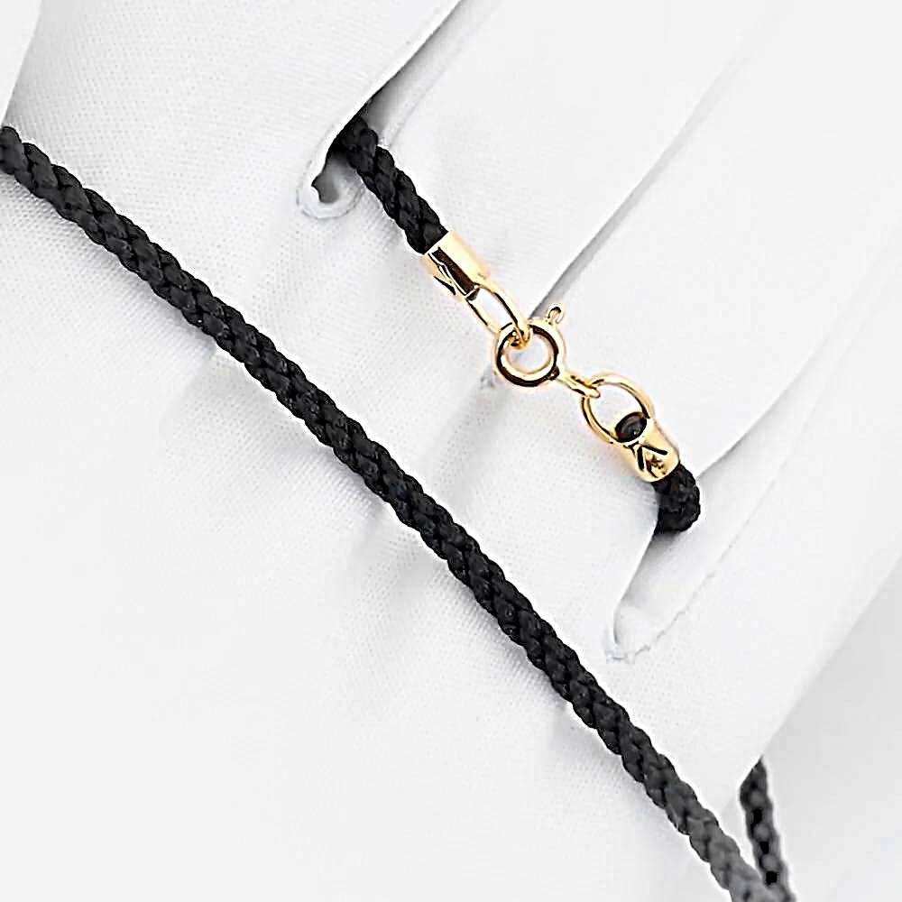 Колье шнурок текстильный из красного золота 585 пробы Колье шнурок текстильный из красного золота 585 пробы