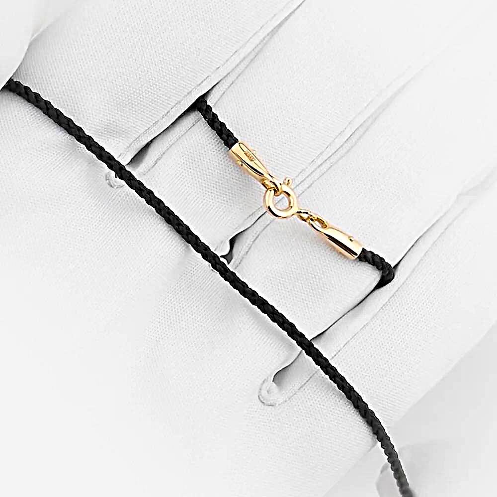 Колье шнурок текстильный из красного золота 585 пробы