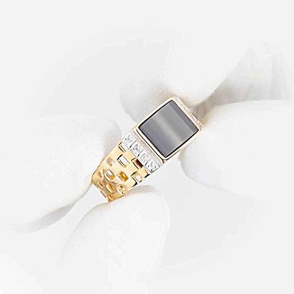 Кольцо с фианитами из красного золота 585 пробы 1