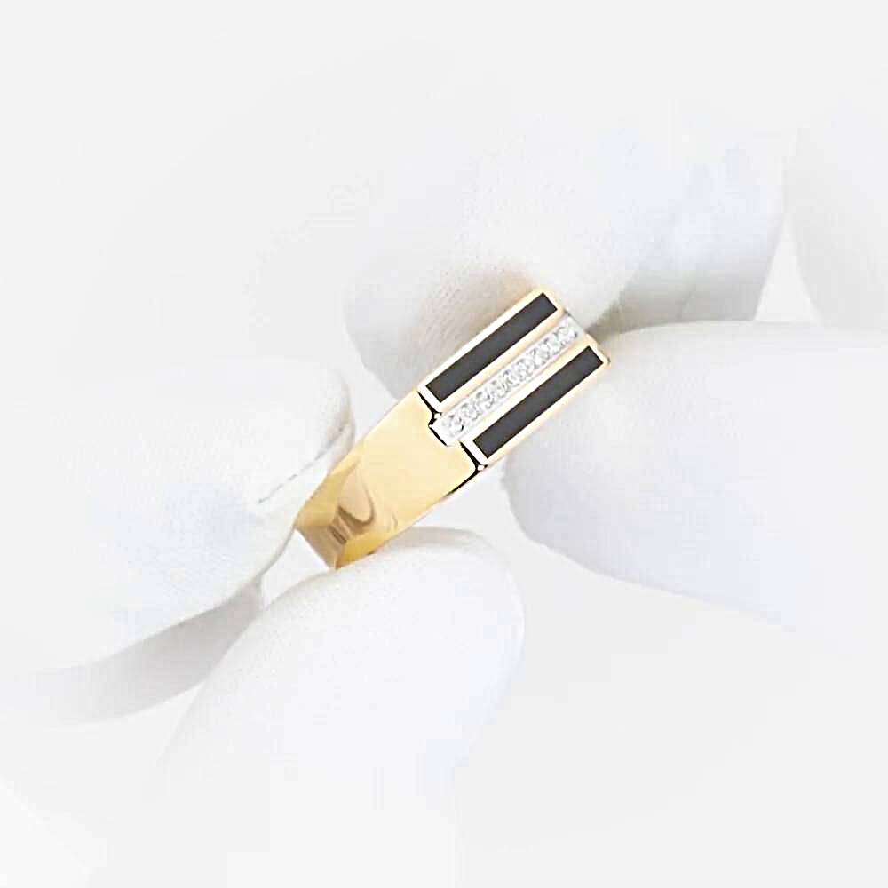 Кольцо с фианитами из красного золота 585 пробы 1