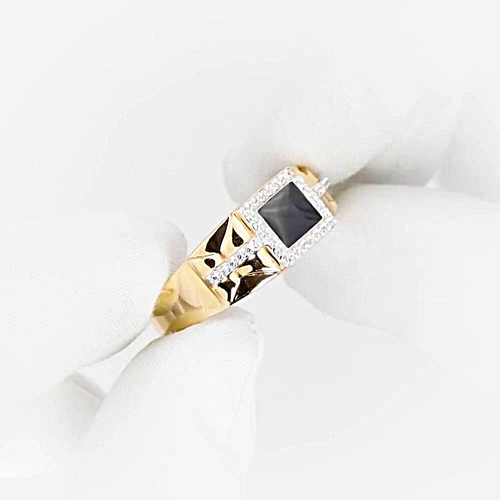 Кольцо с фианитами из красного золота 585 пробы 1