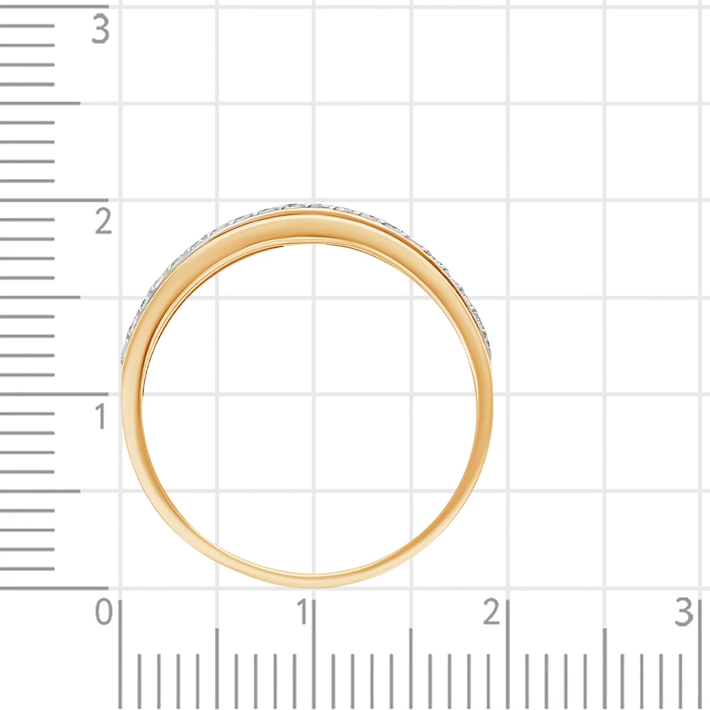 Кольцо обручальное с бриллиантами из красного золота 585 пробы