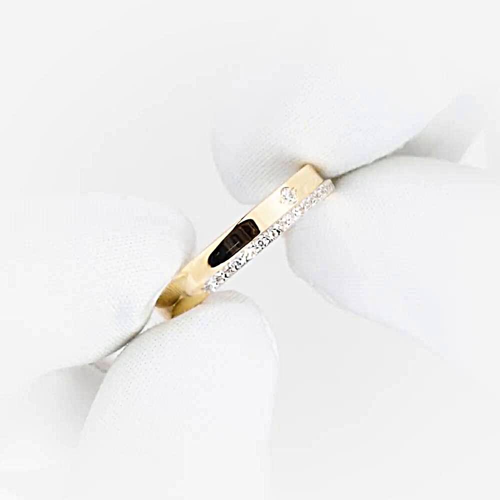 Кольцо обручальное с бриллиантами из красного золота 585 пробы 1