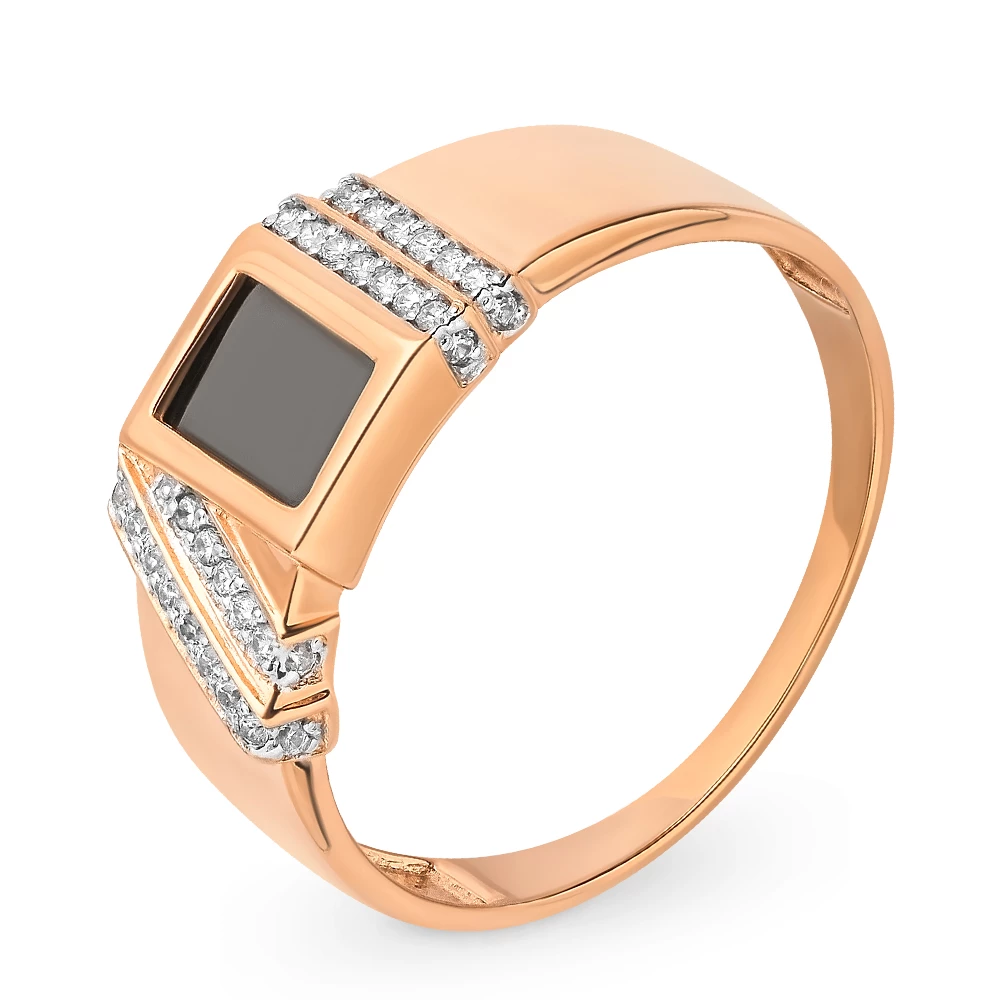 Кольцо с фианитами из красного золота 375 пробы 1