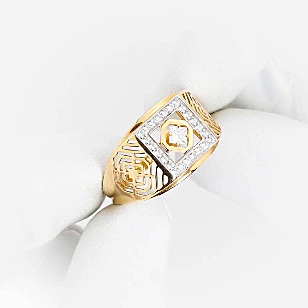 Кольцо с фианитами из красного золота 375 пробы 1