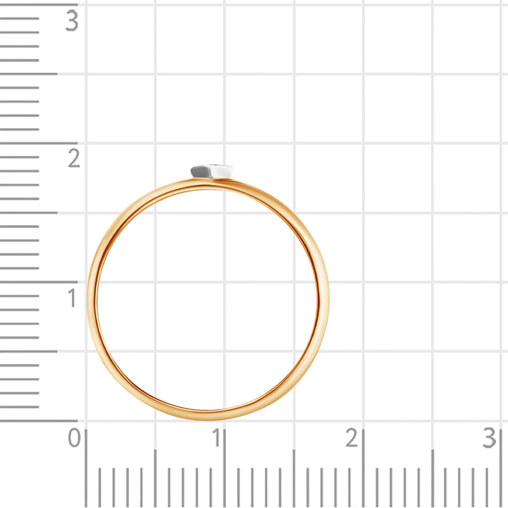 Кольцо обручальное с бриллиантом из красного золота 585 пробы