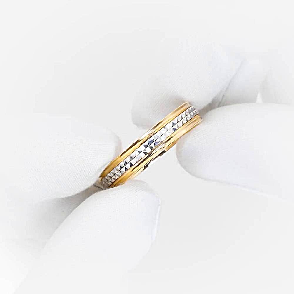 Кольцо обручальное с вращающейся вставкой из красного золота 585 пробы 1