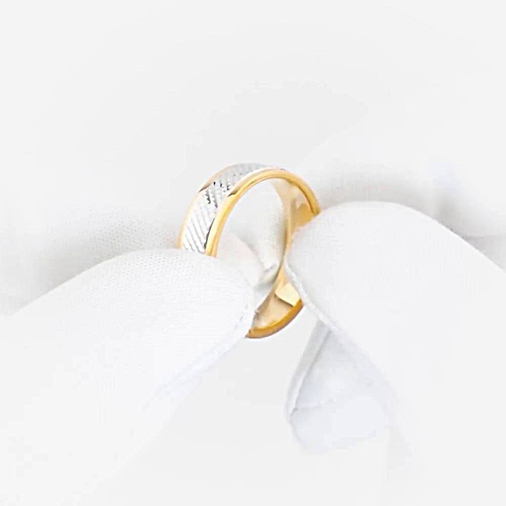 Кольцо обручальное из комбинированного золота 585 пробы 1