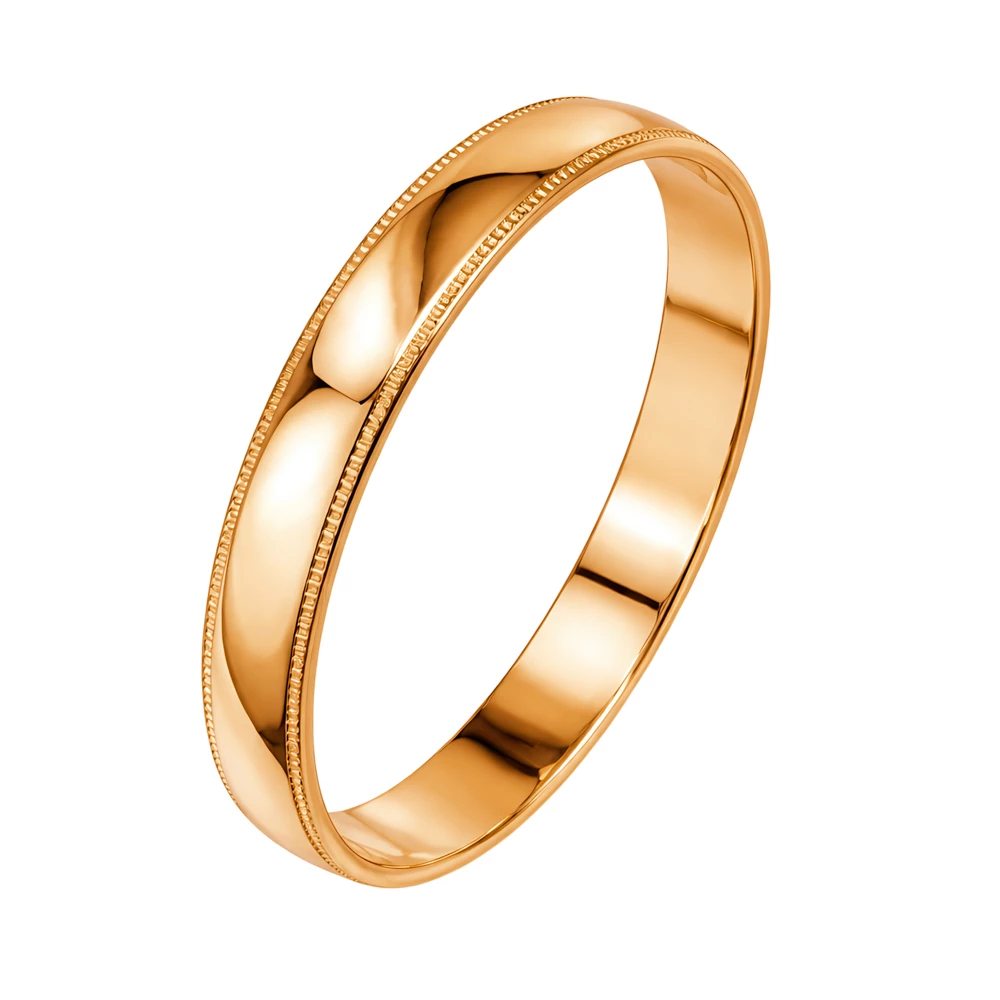 Кольцо обручальное из красного золота 585 пробы