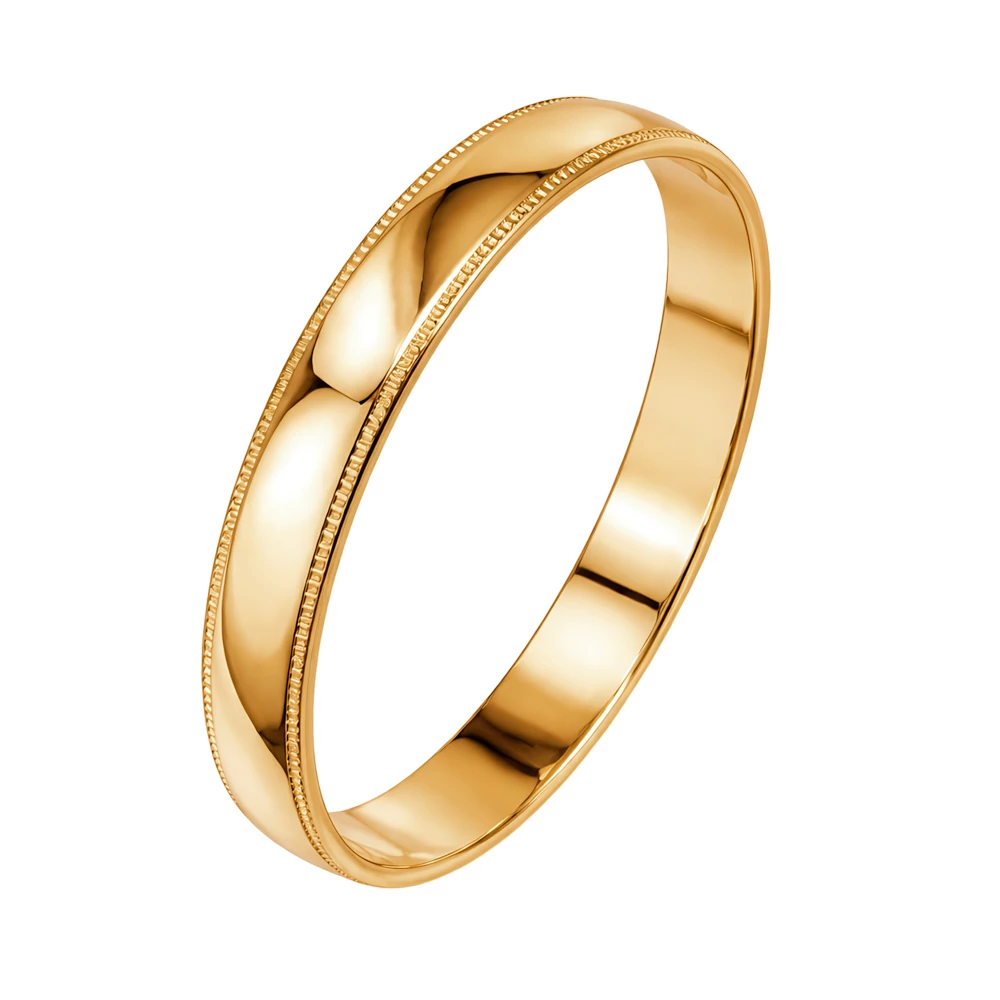 Кольцо обручальное из красного золота 585 пробы