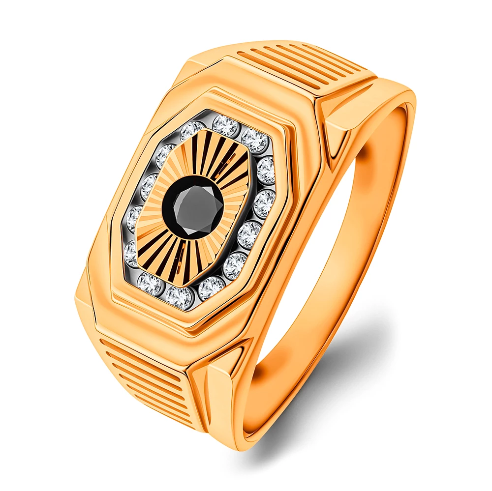 Кольцо с фианитами из красного золота 375 пробы