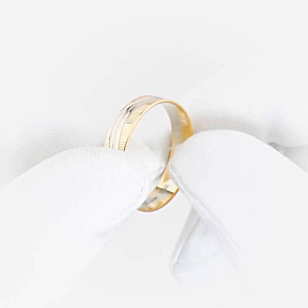 Кольцо обручальное из комбинированного золота 585 пробы 1