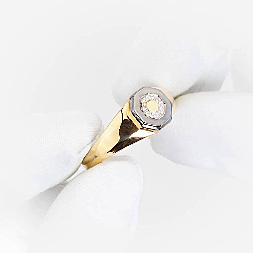 Кольцо с фианитами из красного золота 585 пробы 1