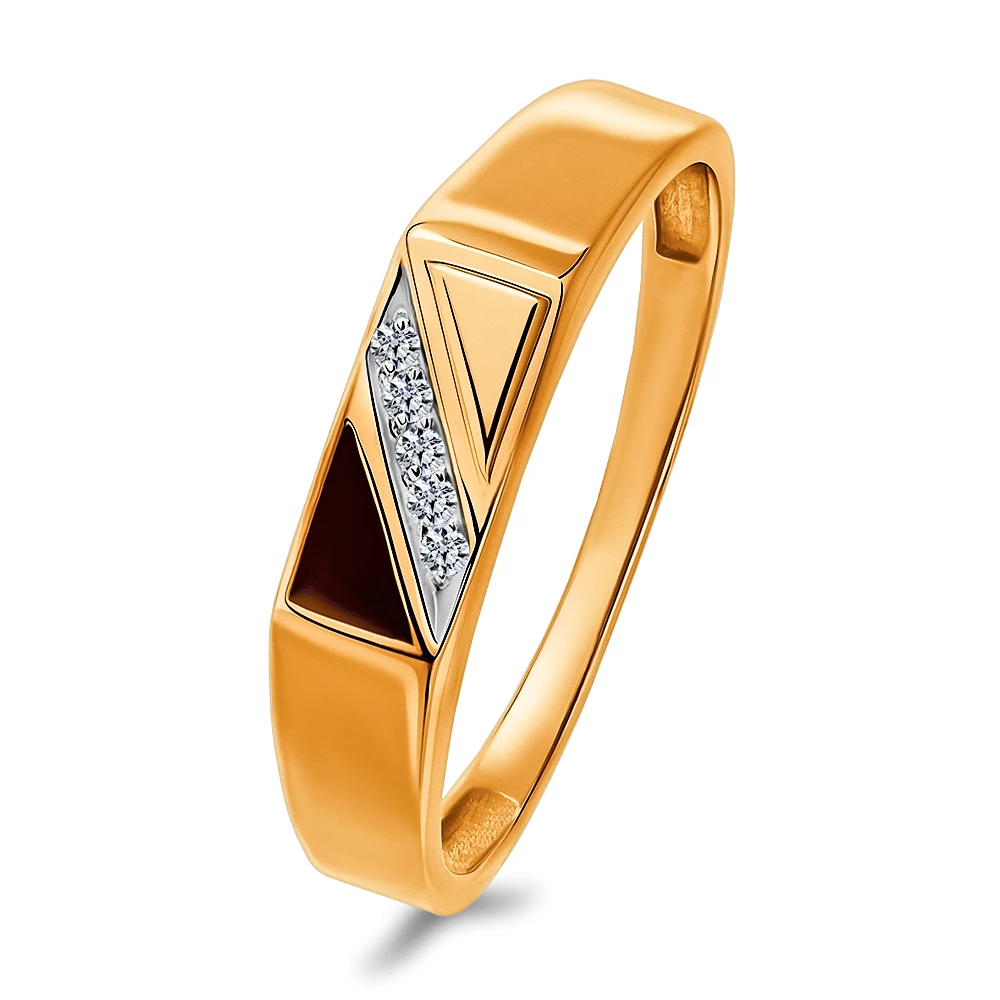 Кольцо с фианитами из красного золота 375 пробы