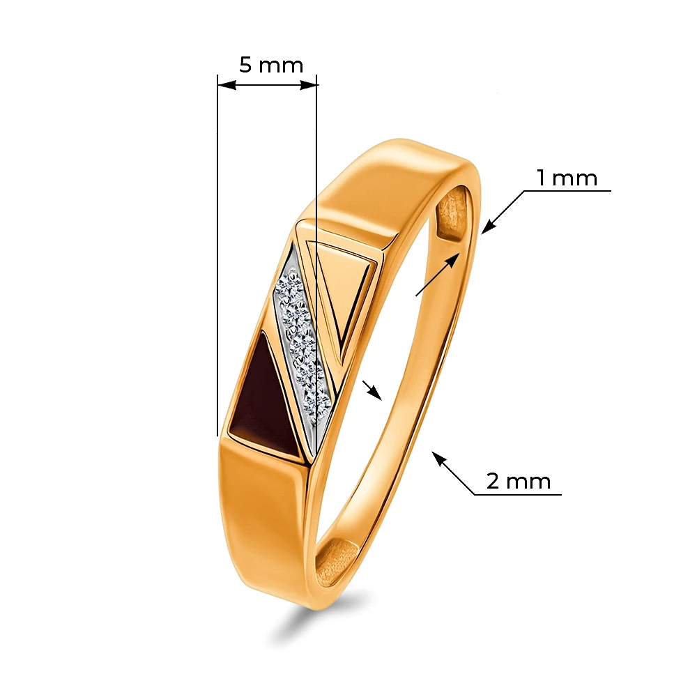 Кольцо с фианитами из красного золота 375 пробы