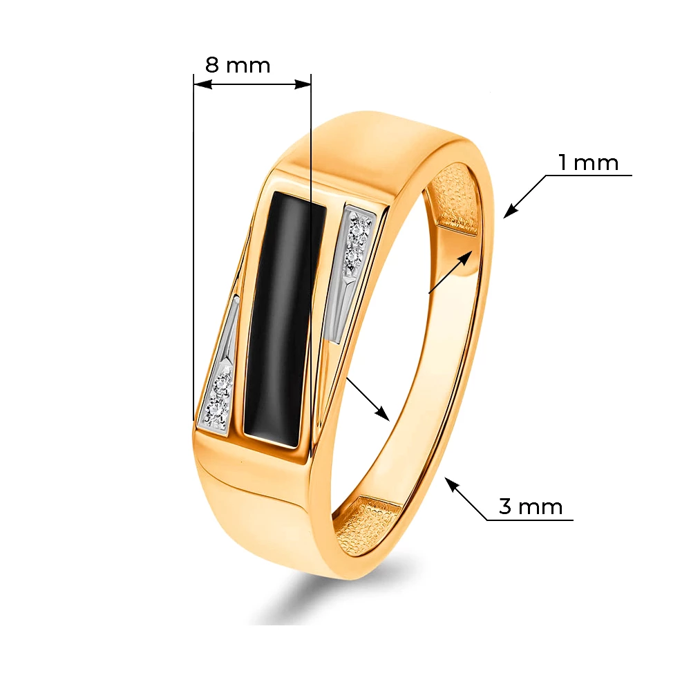 Кольцо с фианитами из красного золота 585 пробы