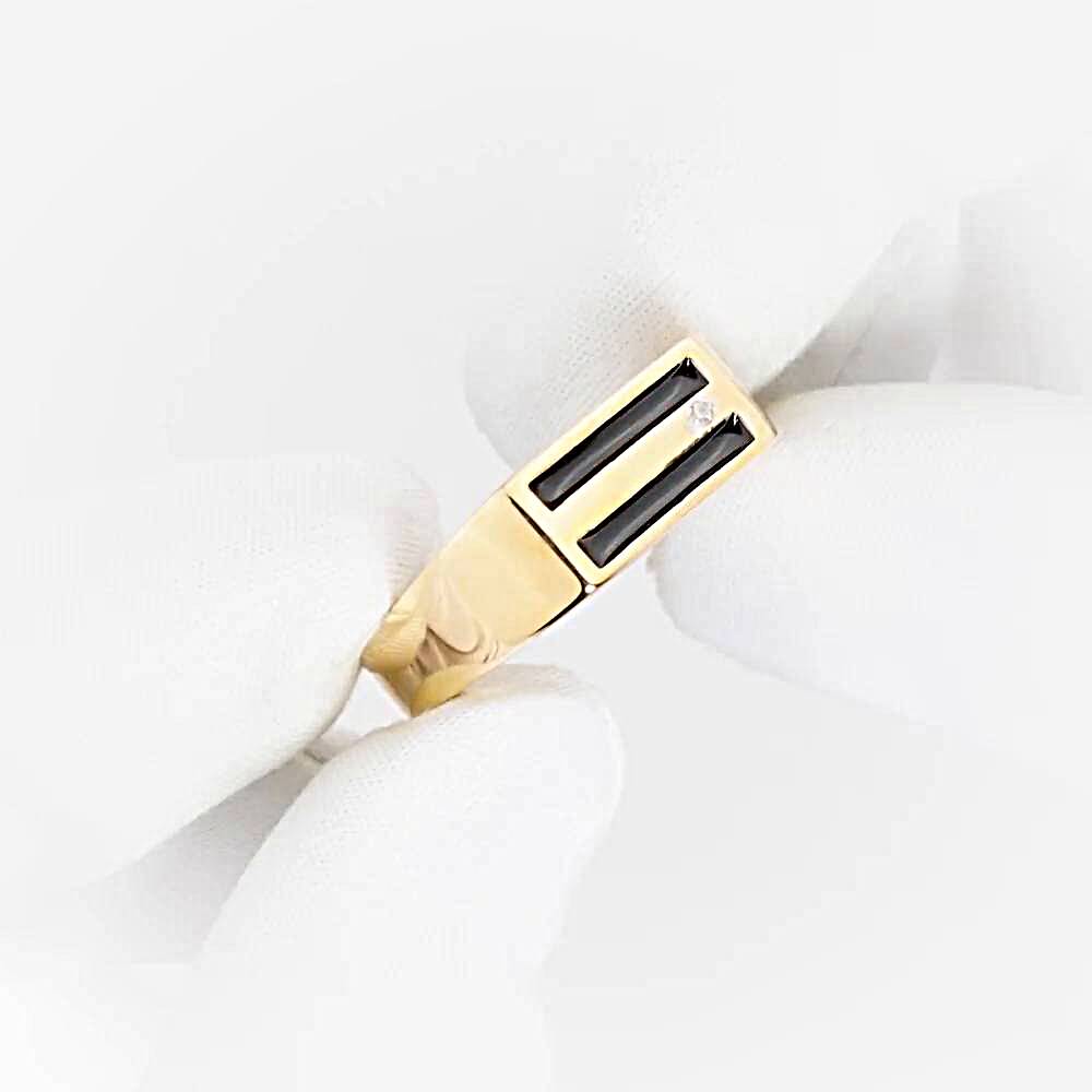 Кольцо с фианитом из красного золота 585 пробы 1