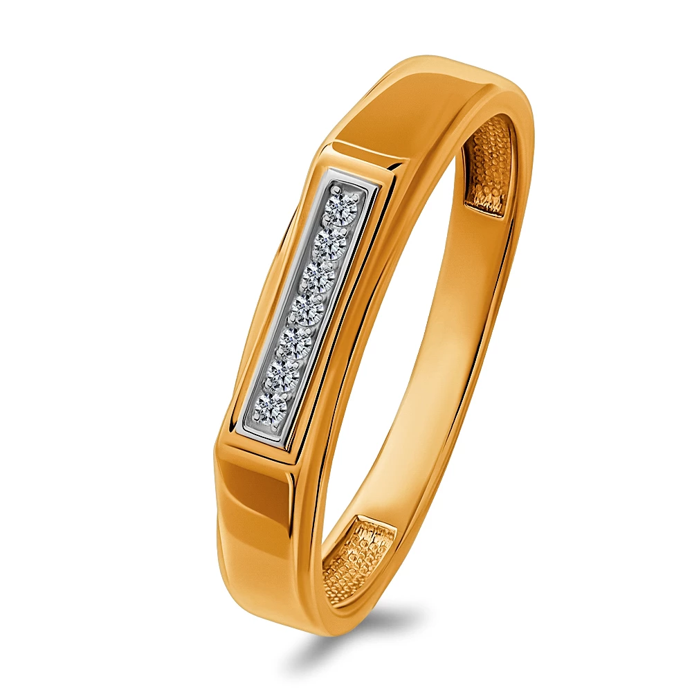 Кольцо с фианитами из красного золота 375 пробы