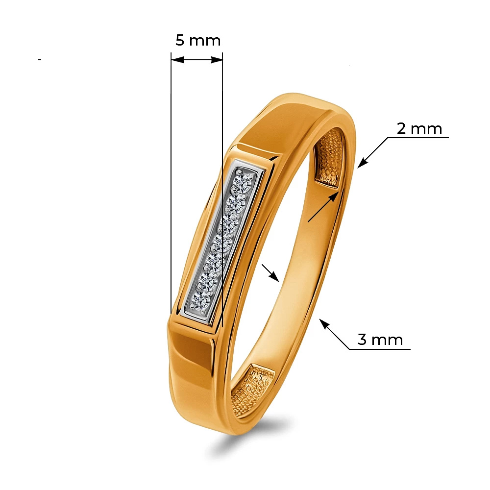 Кольцо с фианитами из красного золота 375 пробы