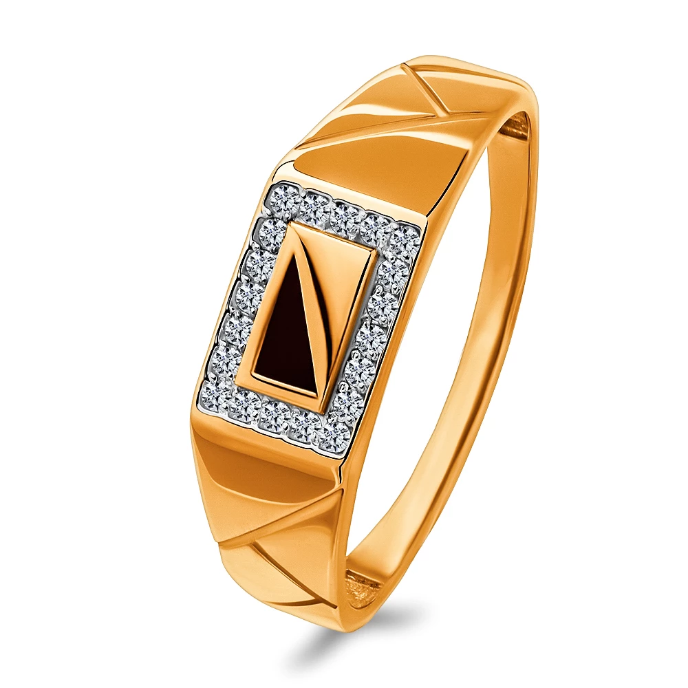 Кольцо с фианитами из красного золота 375 пробы